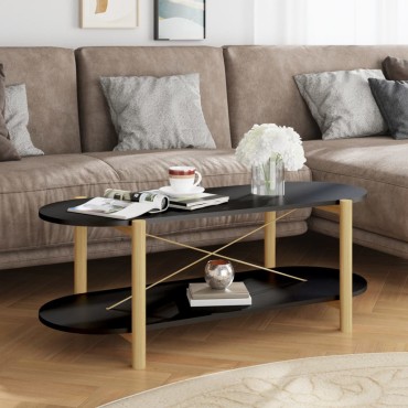 vidaXL Τραπεζάκι Σαλονιού Μαύρο 110x48x40cm από Επεξεργασμένο Ξύλο 1 τεμ.