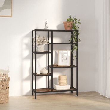 vidaXL Βιβλιοθήκη 80x30x120cm από Ατσάλι και Επεξεργασμένο Ξύλο 1 τεμ.