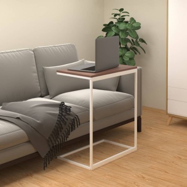 vidaXL Τραπέζι Βοηθητικό Λευκό 55x35x66cm από Επεξεργασμένο Ξύλο 1 τεμ.
