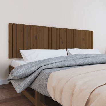 vidaXL Κεφαλάρι Τοίχου Μελί 204x3x60cm από Μασίφ Ξύλο Πεύκου 1 τεμ.