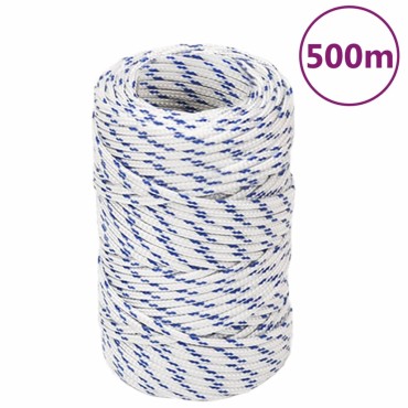 vidaXL Σχοινί Ναυτιλίας Λευκό 2 χιλ. 500 μ. από Πολυπροπυλένιο
