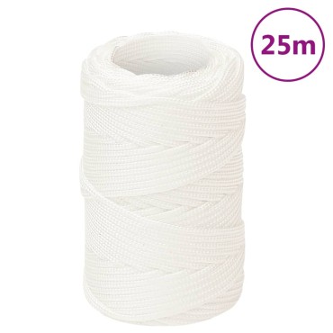 vidaXL Σχοινί Ναυτιλίας Ολόλευκο 2 χιλ. 25 μ. από Πολυπροπυλένιο
