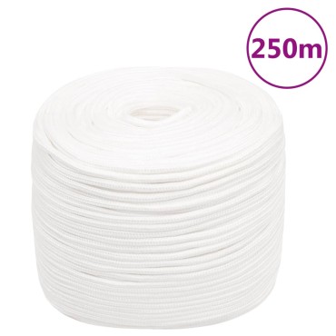 vidaXL Σχοινί Ναυτιλίας Ολόλευκο 10 χιλ. 250 μ. από Πολυπροπυλένιο