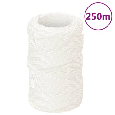 vidaXL Σχοινί Ναυτιλίας Ολόλευκο 2 χιλ. 250 μ. από Πολυπροπυλένιο