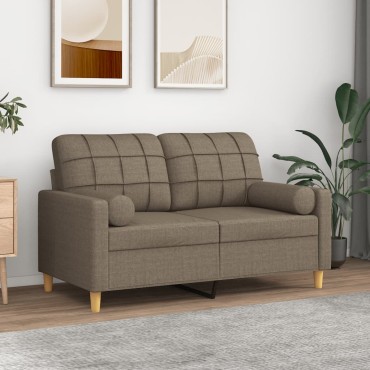 vidaXL Μαξιλάρια Διακοσμητικά 2 τεμ. Taupe Ø15 x 50 εκ. Υφασμάτινα
