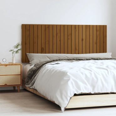 vidaXL Κεφαλάρι Τοίχου Μελί 147x3x60cm από Μασίφ Ξύλο Πεύκου 1 τεμ.