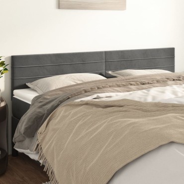 vidaXL Κεφαλάρια Κρεβατιού 2 τεμ. Σκούρο Γκρι 90x5x78/88cm Βελούδινο