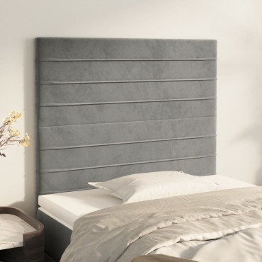 vidaXL Κεφαλάρια Κρεβατιού 2 τεμ. Αν. Γκρι 90x5x78/88cm Βελούδινο
