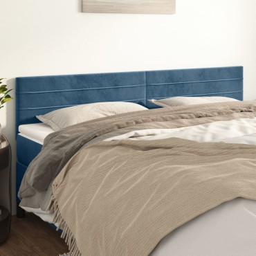 vidaXL Κεφαλάρια Κρεβατιού 2 τεμ.Σκούρο Μπλε 90x5x78/88cm Βελούδινο