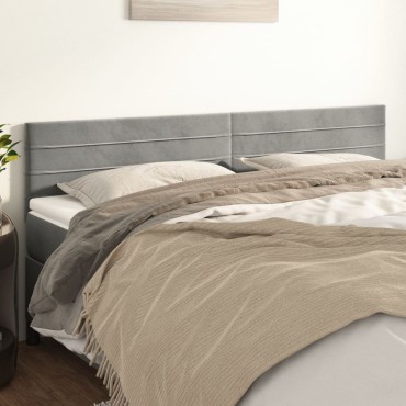 vidaXL Κεφαλάρια Κρεβατιού 2 τεμ. Αν. Γκρι 90x5x78/88cm Βελούδινο