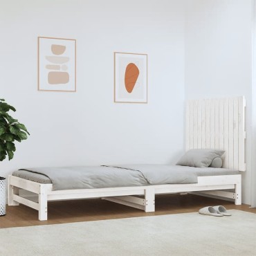 vidaXL Κεφαλάρι Τοίχου Λευκό 82,5x3x60cm από Μασίφ Ξύλο Πεύκου 1 τεμ.
