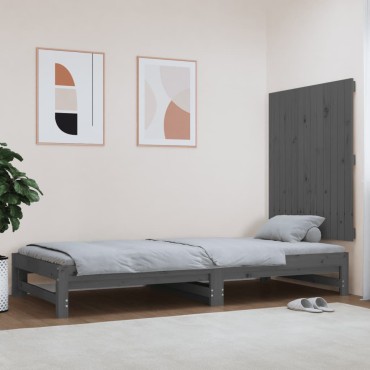 vidaXL Κεφαλάρι Τοίχου Γκρι 82,5x3x90cm από Μασίφ Ξύλο Πεύκου 1 τεμ.
