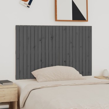 vidaXL Κεφαλάρι Τοίχου Γκρι 140x3x90cm από Μασίφ Ξύλο Πεύκου 1 τεμ.