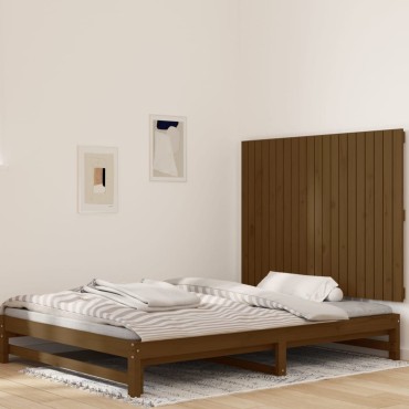 vidaXL Κεφαλάρι Τοίχου Μελί 127,5x3x90cm από Μασίφ Ξύλο Πεύκου 1 τεμ.