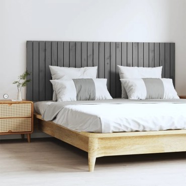 vidaXL Κεφαλάρι Τοίχου Γκρι 166x3x60cm από Μασίφ Ξύλο Πεύκου 1 τεμ.