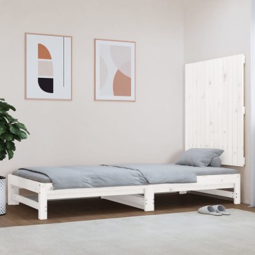 vidaXL Κεφαλάρι Τοίχου Λευκό 82,5x3x90cm από Μασίφ Ξύλο Πεύκου 1 τεμ.