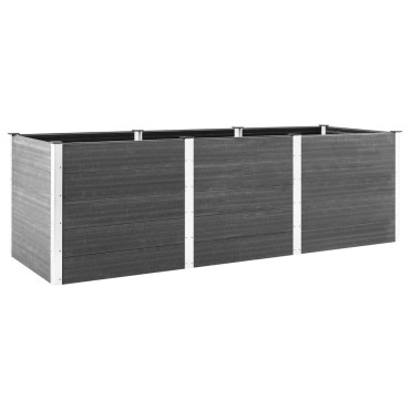 vidaXL Ζαρντινιέρα Κήπου Υπερυψωμένη Γκρι 300 x 50 x 91 εκ. από WPC