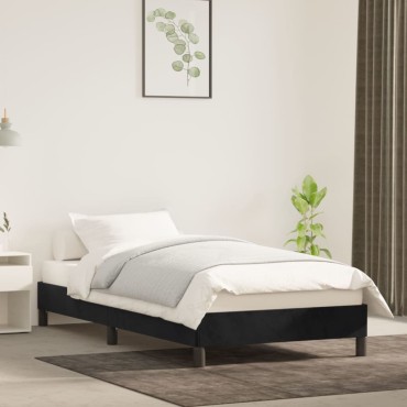 vidaXL Πλαίσιο Κρεβατιού Μαύρο 90x190cm Βελούδινο 1 τεμ. - Μονό