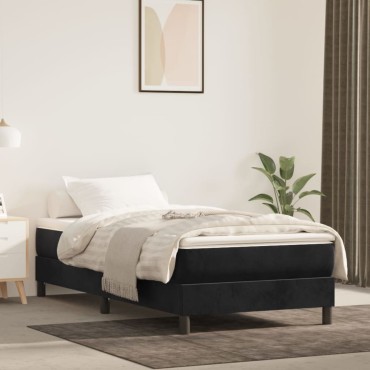 vidaXL Πλαίσιο Κρεβατιού Μαύρο 90x190cm Βελούδινο 1 τεμ. - Μονό
