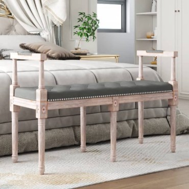 vidaXL Πάγκος Σκούρο Γκρι 110x40x70cm Υφασμάτινος 1 τεμ.