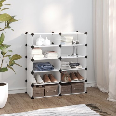 vidaXL Παπουτσοθήκη Διαφανής 84x32x88,5cm από Πολυπροπυλένιο