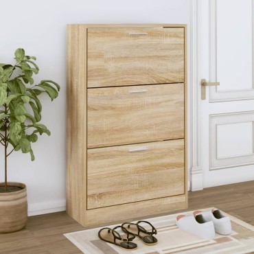 vidaXL Παπουτσοθήκη Sonoma Δρυς 63x24x103cm από Επεξεργασμένο Ξύλο
