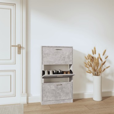 vidaXL Παπουτσοθήκη Γκρι Σκυροδέματος 59x17x108cm Επεξεργασμένο Ξύλο