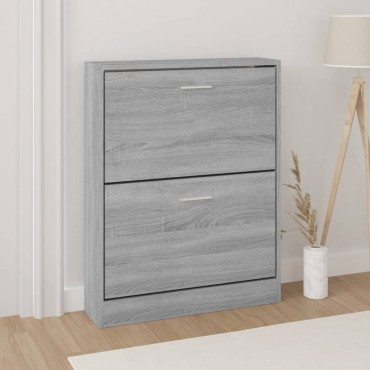 vidaXL Παπουτσοθήκη Γκρι Sonoma 59x17x81cm από Επεξεργασμένο Ξύλο