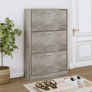 vidaXL Παπουτσοθήκη Γκρι Σκυροδέματος 63x24x103cm Επεξεργασμένο Ξύλο