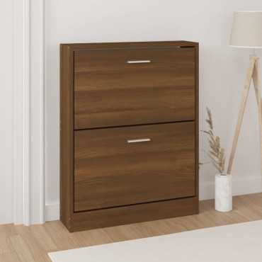 vidaXL Παπουτσοθήκη Καφέ Δρυς 59x17x81cm από Επεξεργασμένο Ξύλο