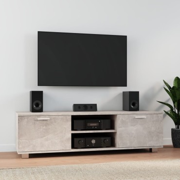 vidaXL Έπιπλο Τηλεόρασης Γκρι Σκυροδέματος 140x40,5x35cm Επεξ. Ξύλο