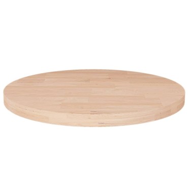 vidaXL Επιφάνεια Τραπεζιού Στρογγυλή 50x2,5cm Μασίφ Ξύλο Δρυς 1 τεμ.