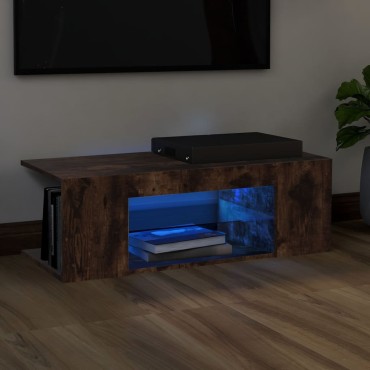 vidaXL Έπιπλο Τηλεόρασης με LED Καπνιστή Δρυς 90x39x30cm