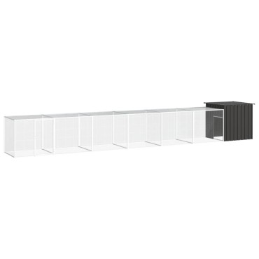 vidaXL Κοτέτσι - Κλουβί Ανθρακί 700x91x100 εκ. από Γαλβανισμένο Χάλυβα