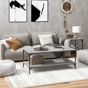 vidaXL Τραπεζάκι Σαλονιού Γκρι Sonoma 80x50x40cmΕπεξεργασμένο Ξύλο 1 τεμ.