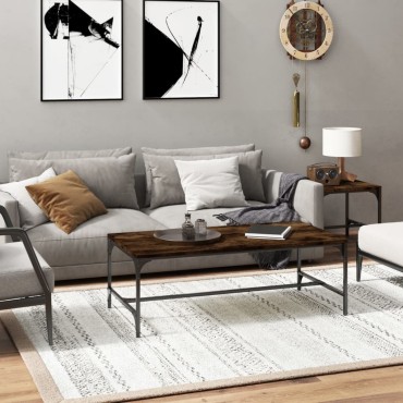 vidaXL Τραπεζάκι Σαλονιού Καπνιστή Δρυς 80x50x35cm Επεξεργασμ. Ξύλο 1 τεμ.