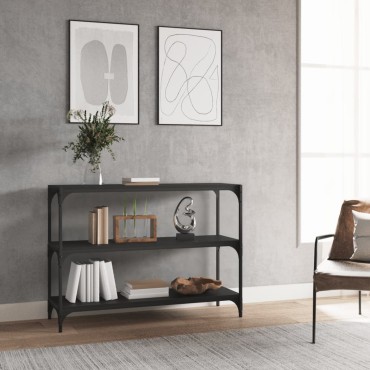 vidaXL Βιβλιοθήκη Μαύρη 100x33x70,5cm Επεξεργασμένο Ξύλο & Ατσάλι 1 τεμ.