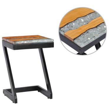 vidaXL Τραπεζάκι Σαλονιού 30x30x50cm Μασίφ Ξύλο Teak και Πολυρητίνη 1 τεμ.
