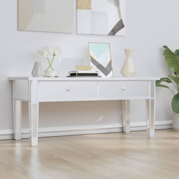 vidaXL Τραπεζάκι Σαλονιού Καθρέφτης 106x45x45cm Επεξ. Ξύλο & Γυαλί 1 τεμ.