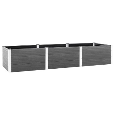 vidaXL Ζαρντινιέρα Κήπου Υπερυψωμένη Γκρι 300 x 100 x 54 εκ. από WPC
