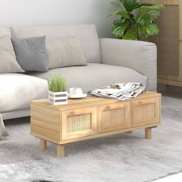 vidaXL Τραπεζάκι Σαλονιού Καφέ 80x40x30cm Επεξ. Ξύλο & Μασίφ Πεύκο 1 τεμ.