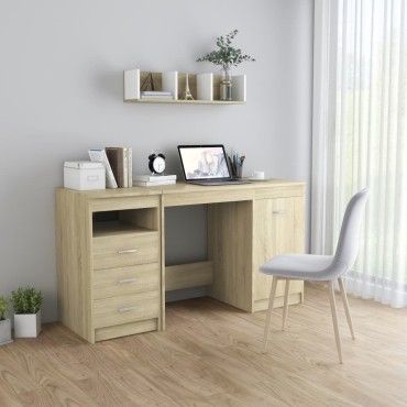 vidaXL Γραφείο Χρώμα Sonoma Δρυς 140x50x76cm από Επεξ. Ξύλο 1 τεμ.