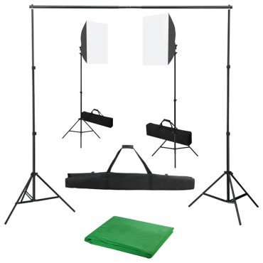 vidaXL Κιτ Φωτισμού Φωτογραφικού Στούντιο με Softbox και Φόντο