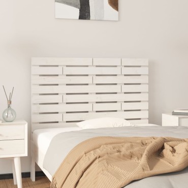 vidaXL Κεφαλάρι Τοίχου Λευκό 106x3x63cm από Μασίφ Ξύλο Πεύκου 1 τεμ.