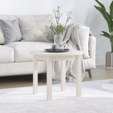 vidaXL Τραπεζάκι Σαλονιού Λευκό 55x45cm από Μασίφ Ξύλο Πεύκου 1 τεμ.