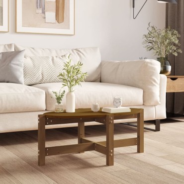 vidaXL Τραπεζάκι Σαλονιού Καφέ Μελί 87x48x35cm Μασίφ Ξύλο Πεύκου 1 τεμ.