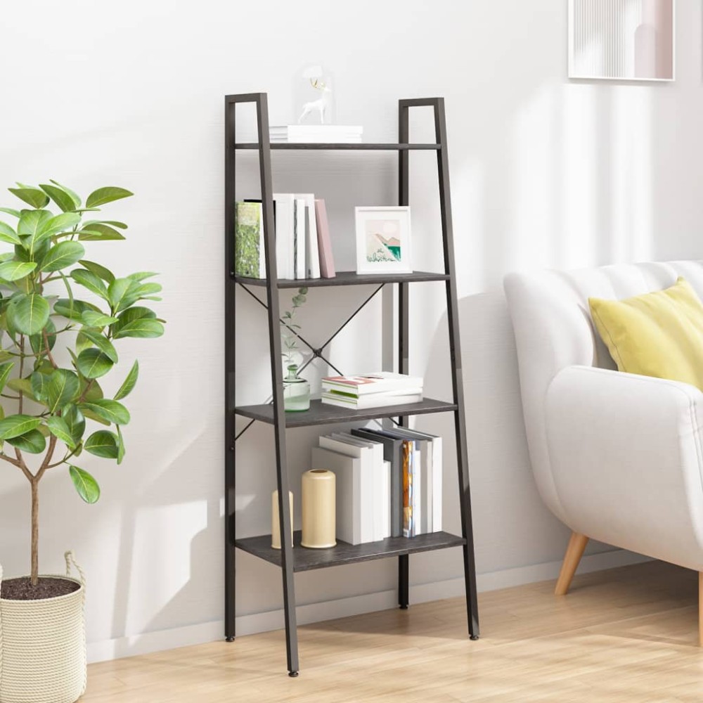 vidaXL Ραφιέρα Όρθια 4 Επιπέδων Μαύρη 56x35x140cm 1 τεμ.