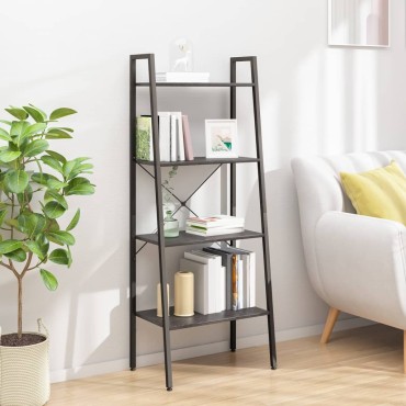 vidaXL Ραφιέρα Όρθια 4 Επιπέδων Μαύρη 56x35x140cm 1 τεμ.