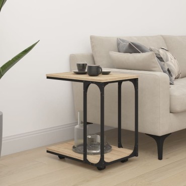 vidaXL Βοηθητικό Τραπέζι με Ρόδες Sonoma Δρυς 50x35x55,5cm Επεξ. Ξύλο 1 τεμ.