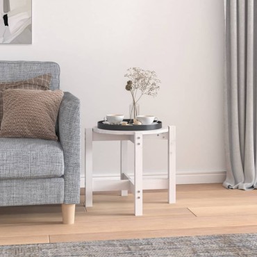 vidaXL Τραπεζάκι Σαλονιού Λευκό 52,5x45cm από Μασίφ Ξύλο Πεύκου 1 τεμ.